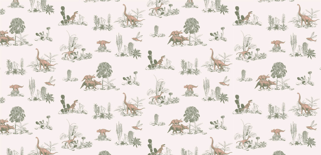 Magnetic Dino Wallpaper Grey 